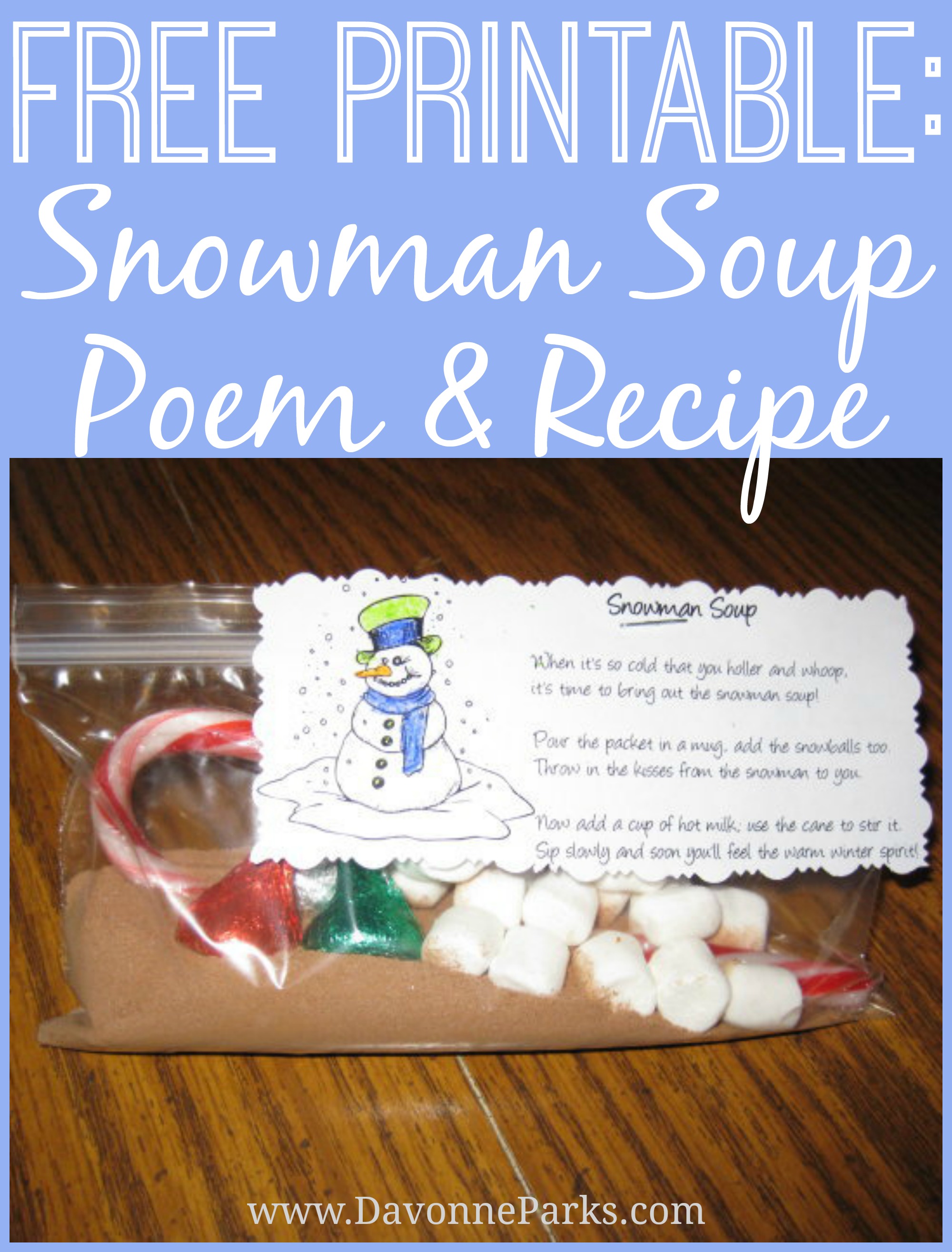 FREE Snowman Soup Poem Printable – Davonne Parks